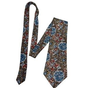 100% Imported Silk From Italy Tie Made In USA Multicolor Print​​